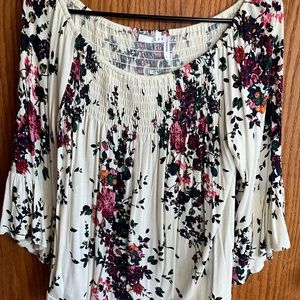 Stitch Fix: Julliet Crochet Detail Smocked Knit Top